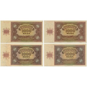 Croatia, lot 1.000 Kuna 1941 (4pcs.)