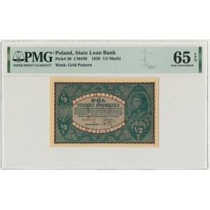 1/2 marki 1920 - PMG 65 EPQ