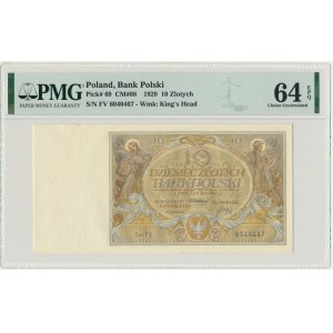 10 złotych 1929 - Ser.FV - PMG 64 EPQ