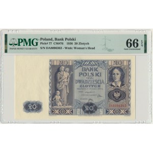 20 złotych 1936 - DA - PMG 66 EPQ