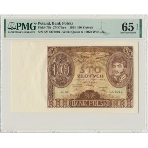 100 złotych 1934 - Ser.AV - znw. +X+ PMG 65 EPQ