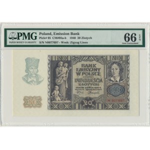 20 złotych 1940 - N - PMG 66 EPQ