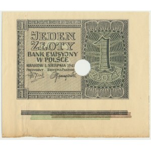 1 złoty 1941 z paserami drukarskimi - RZADKOŚĆ
