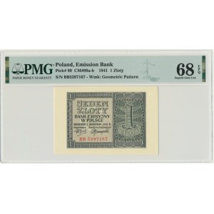 1 złoty 1941 - BB - PMG 68 EPQ - OKAZOWA SZTUKA
