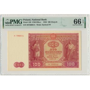 100 złotych 1946 - M - PMG 66 EPQ - PIĘKNY