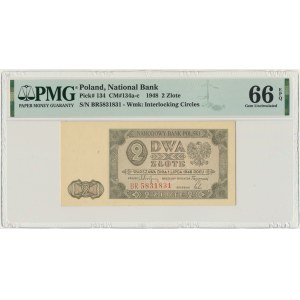 2 złote 1948 - BR - PMG 66 EPQ