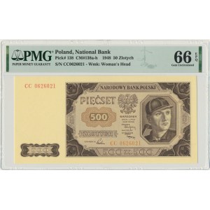 500 złotych 1948 - CC - PMG 66 EPQ