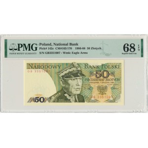 50 złotych 1988 - GB - PMG 68 EPQ - pierwsza seria rocznika