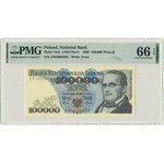 100.000 złotych 1990 - AW 000295 - PMG 66 EPQ - niski numer