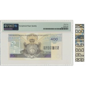 PWPW, 400 złotych 1996 - AB - SPECIMEN - PMG 64 EPQ - RZADKI