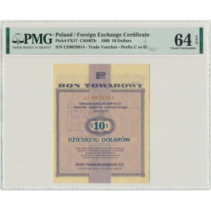 Pewex, 10 dolarów 1960 - Cf - z klauzulą - PMG 64 EPQ