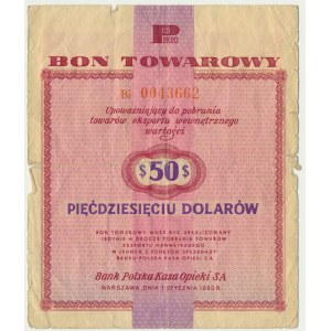 Pewex, 50 dolarów 1960 - Bi - bez klauzuli - RZADKI