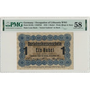 Posen, 1 ruble 1916 short clause (P3d) - PMG 58