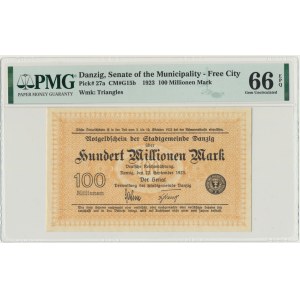 Danzig, 100 milion mark 1923 - PMG 66 EPQ