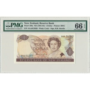 New Zealand, 1 dollar (1981-85) - PMG 66 EPQ - sign. Hardie