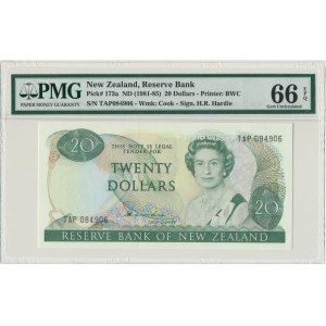 Nowa Zelandia, 20 dolarów (1981-85) - PMG 66 EPQ - podpis Hardie