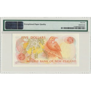 New Zealand, 5 dollars (1985-89) - PMG 66 EPQ - sign. Russel