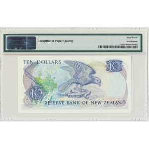 Nowa Zelandia, 10 dolarów (1985-89) - PMG 67 EPQ - podpis Russel