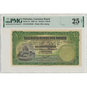 Palestine, 1 pound 1929 - PMG 25 NET