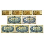 Belgia, zestaw 100 - 500 franków 1938 - 55 (9 szt.)