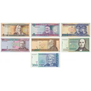 Lithuania, set of 1-200 lit 1993-2000 (7 pcs.)