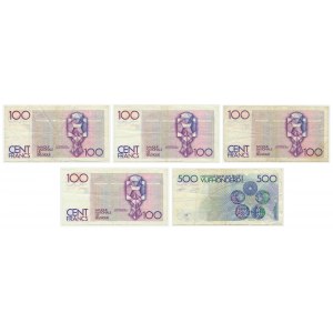 Belgium, lot 100 - 500 francs 1982 (5 pcs.)