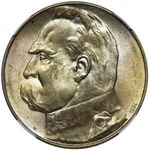 Pilsudski, Rifle Corps, 5 zloty 1934 - NGC MS64