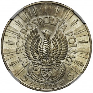 Pilsudski, Rifle Corps, 5 zloty 1934 - NGC MS64