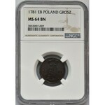 Poniatowski, Groschen Warsaw 1781 EB - NGC MS64 BN