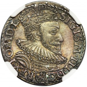 Zygmunt III Waza, Trojak Malbork 1592 - NGC MS63