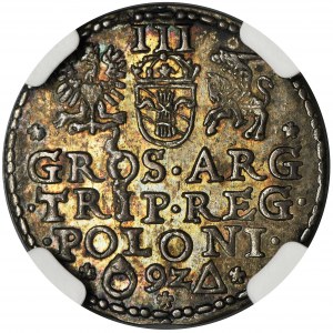 Sigismund III Vasa, 3 Groschen Marienburg 1592 - NGC MS63