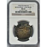 Revolution, 5 zlotych 1930 - NGC MS64 - low relief