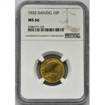 Free City of Danzig, 10 pfennig 1932 - NGC MS66