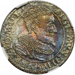 Zygmunt III Waza, Szóstak Malbork 1596 - NGC MS63 - małe popiersie - PIĘKNY