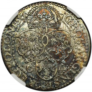 Zygmunt III Waza, Szóstak Malbork 1596 - NGC MS63 - małe popiersie - PIĘKNY