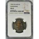 Zygmunt III Waza, Szóstak Malbork 1596 - NGC MS63 - małe popiersie - PIĘKNY