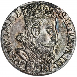 Zygmunt III Waza, Trojak Kraków 1601 - PCGS MS63 - głowa w prawo