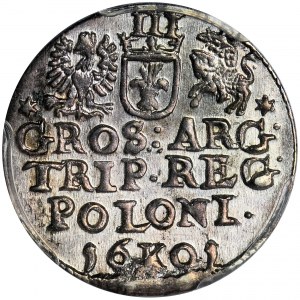 Sigismund III Vasa, 3 Groschen Krakau 1601 - PCGS MS63