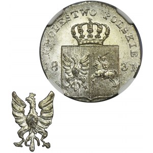 Powstanie Listopadowe, 10 groszy Warszawa 1831 KG - NGC MS64 - łapy orła zgięte
