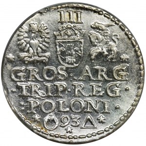 Zygmunt III Waza, Trojak Malbork 1593 - PCGS MS62
