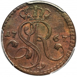 Poniatowski, Grosz Kraków 1767 G - PCGS AU55