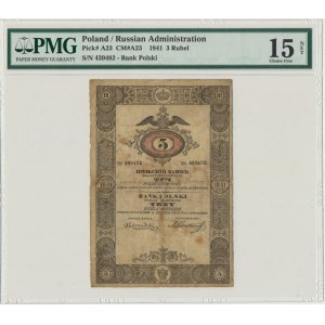 3 ruble srebrem 1841 - Korostowzeff - PMG 15 NET