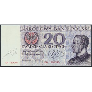 20 złotych 1965 - KH - wydruk z autografem Andrzeja Heidricha