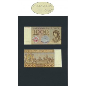1.000 złotych 1965 - KH - wydruk z autografem Andrzeja Heidricha