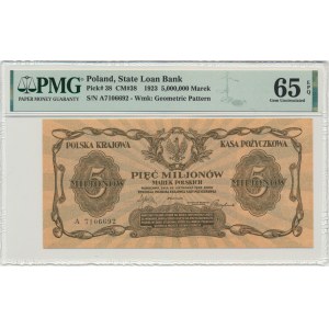 5 milionów marek 1923 - A - PMG 65 EPQ