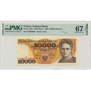 20.000 złotych 1989 - Z - PMG 67 EPQ - RZADKA