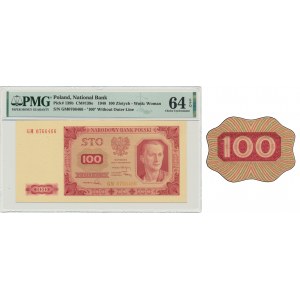 100 złotych 1948 - GM - PMG 64 EPQ - bez ramki