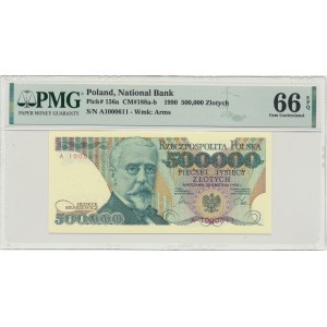 500.000 złotych 1990 - A - PMG 66 EPQ - RZADKA