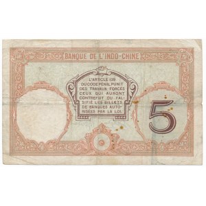 Tahiti, Bank Indochina, 5 francs ND (1927)