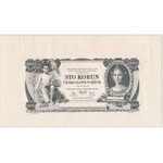 Czechoslovakia, 100 korun 1931 - black and white proofs